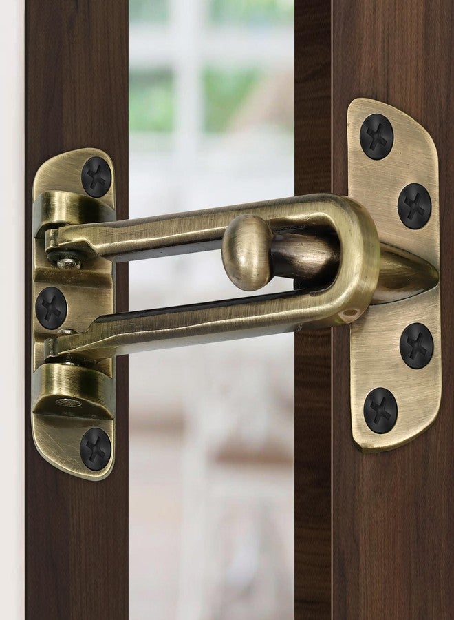 Plantex Security Latch for Home/Safety Door Lock for Home-Office- Hotel, Safety Guard with High Security Auxiliary Lock (Brass Antique) - Image 1